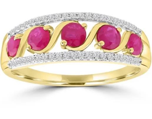 9K TRI GOLD 0.10CT HI I1 DIAMOND RING