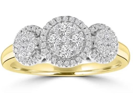 9K Yellow GOLD 0.50CT HI I1 DIAMOND RING