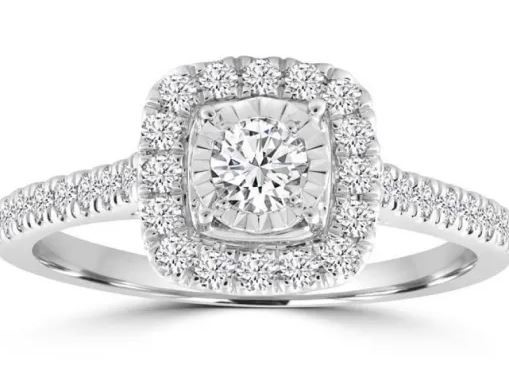 9K WHITE GOLD 0.5CT HI I1 DIAMOND RING