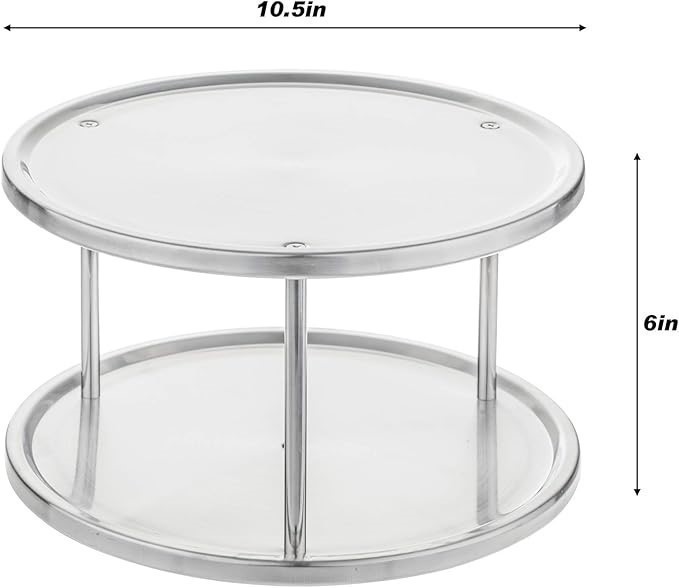 SIMPLI-MAGIC 2-Tier, Brushed Stainless Steel, Silver.