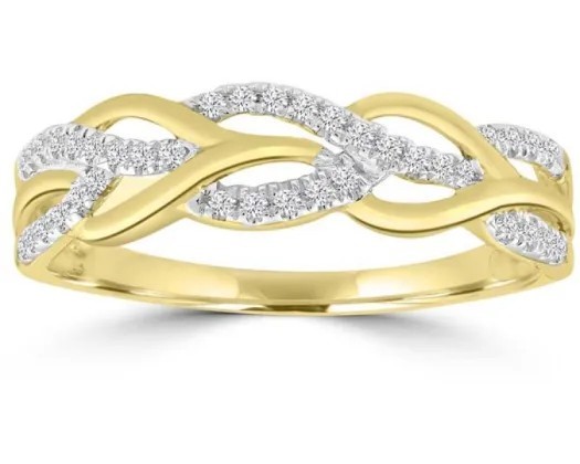 9K Yellow GOLD 0.15CT HI I1 DIAMOND RING