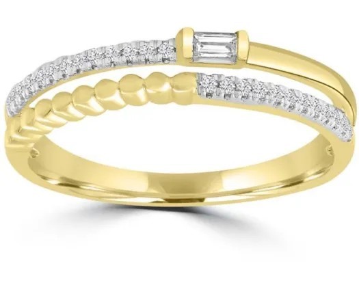9K Yellow GOLD 0.10CT HI I1 DIAMOND RING