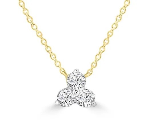 9K YELLOW GOLD 0.15CT HI I1 DIAMOND NECKLACE 40+5cm