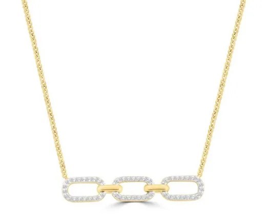 9K YELLOW GOLD 0.20CT HI I1 DIAMOND NECKLACE 40-50cm