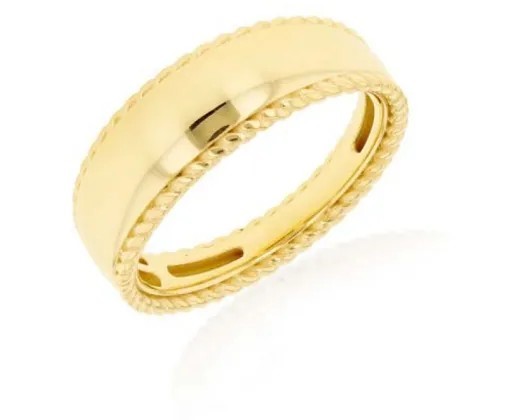 9K Yellow Gold WIDE ROPE EDGE RING