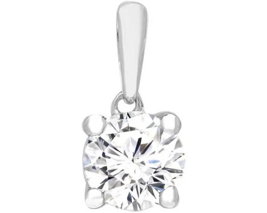 9K WHITE GOLD 0.50ct HI I1 DIAMOND CLAW PENDANT