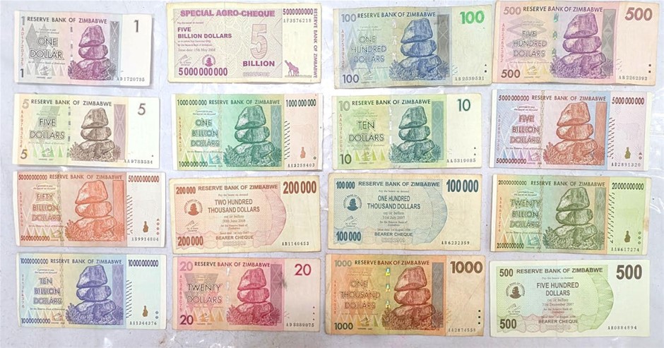 ZIMBABWE Banknote Collection MORE THAN 90 BILLION DOLLARS