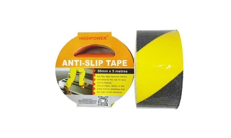 6 Rolls x HIGH POWER Anti-Slip Tapes, 50mm x 5M, Yellow/Black.