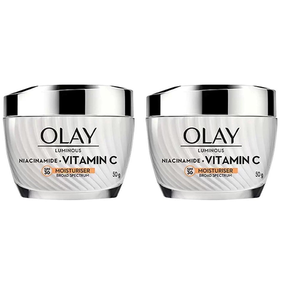 OLAY Luminous Niacinamide And Vitamin C Moisturiser SPF30, 2 x 50g. Buyers