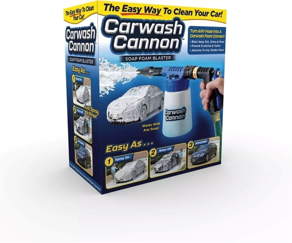 CARWASH CANNON Foam Blaster w/ Hose Nozzle Sprayer. NB: Damaged box.