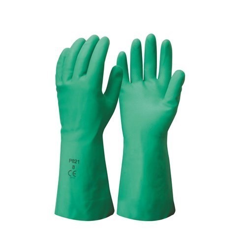 60 Pairs x Nitrile Dipped Chemical Gloves, Size M, 33cm Arm Protection, Tex