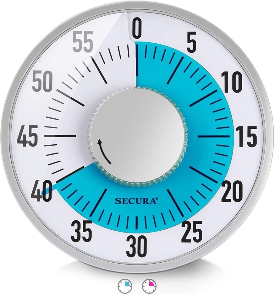 SECURA 60 Minute Magnetic Visual Countdown Timer, Blue.