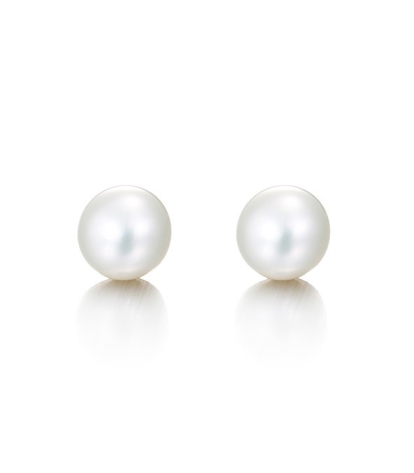 11mm Simulated White Pearl Earrings