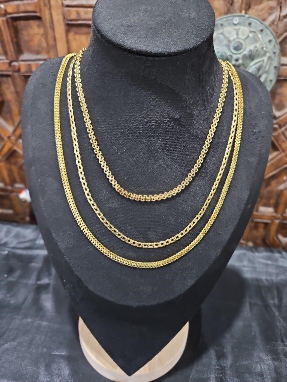 3pcs x 22KGold-filled/Italy Stamped Yellow Gold Filled Chain -clearance
