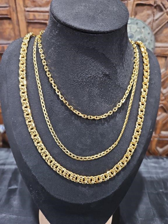 3pcsX 22KGold-filled/Italy Stamped Yellow Gold Filled Chain -clearance sale