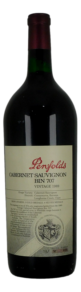 Penfolds `Bin 707` Cabernet Sauvignon 1989 (1 x 1.5L Magnum) SA.