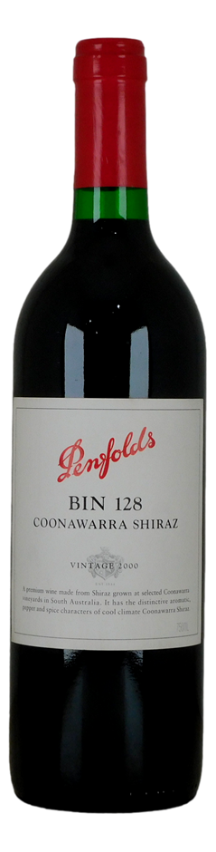 Penfolds `Bin 128` Shiraz 2000 (6 x 750mL) Coonawarra, SA.
