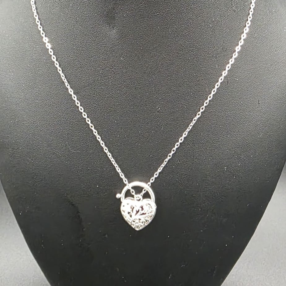 Designer Filigree Locket Necklace in Silver