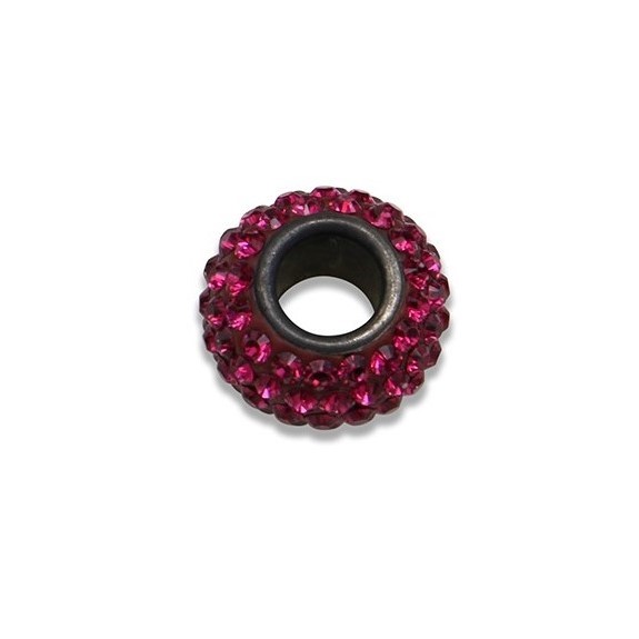 Dark Pink Spinner Pendant Featuring 80+ Crystals - FITS PANDORA BRACELET