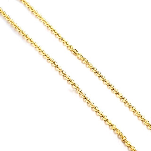 Stainless Steel 3mm Men' Round Box Chain Necklace 50cm - Yellow