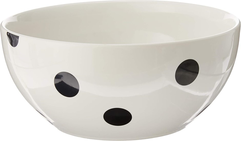 KATE SPADE New York Deco Dot Medium Serving Bowl, 2.78 LB, White.