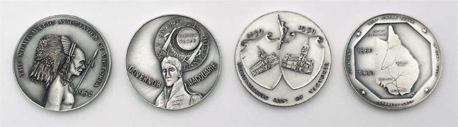 4 x AU Historical Medals - Numismatic Assn. of Victoria C:1959-1962