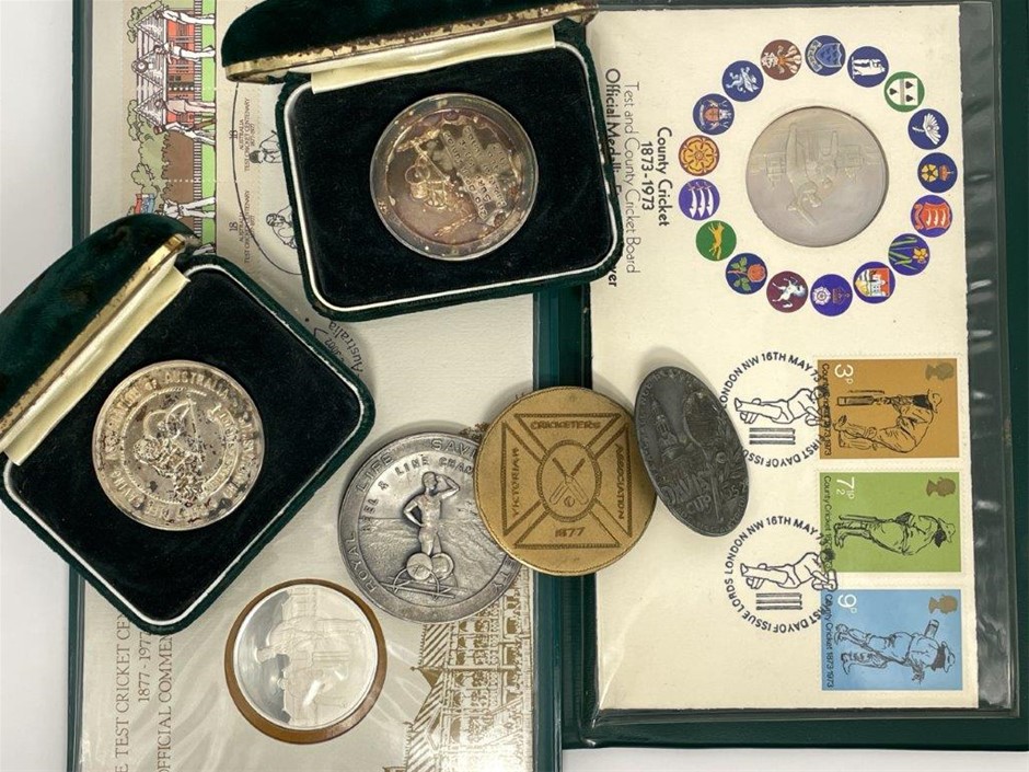 7 x Asstd AU Surf Life Saving, Swimming and Cricket Medals & Tokens