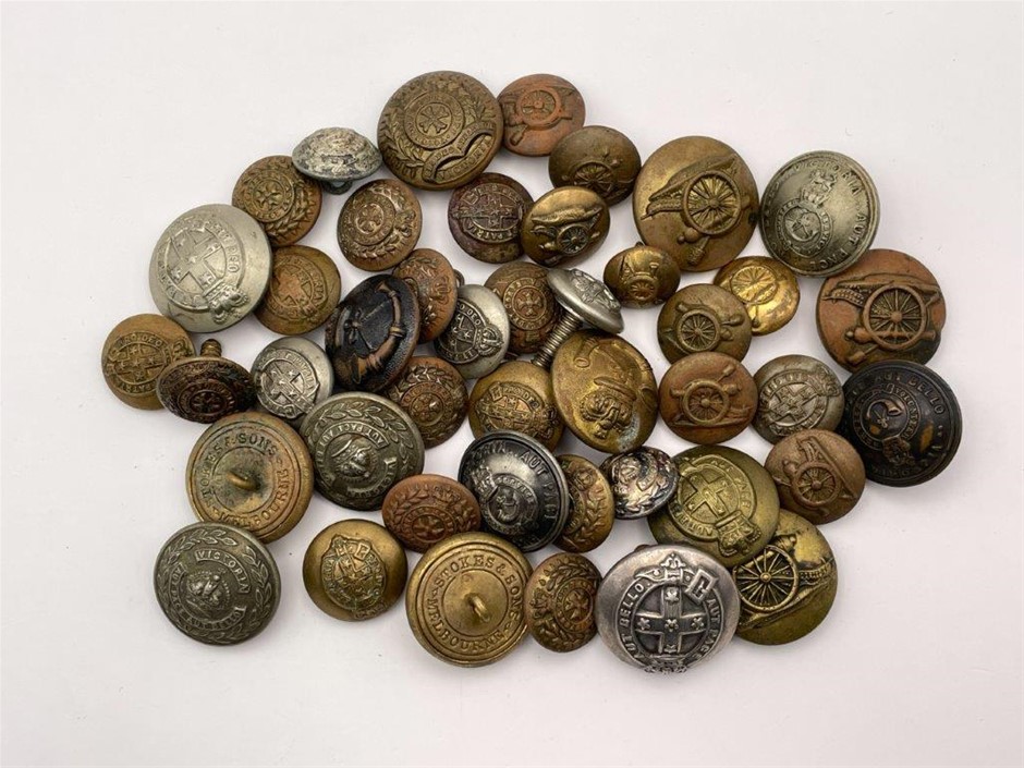 Approx. x 44 AU Military, Buttons for Victorian Volunteer Service