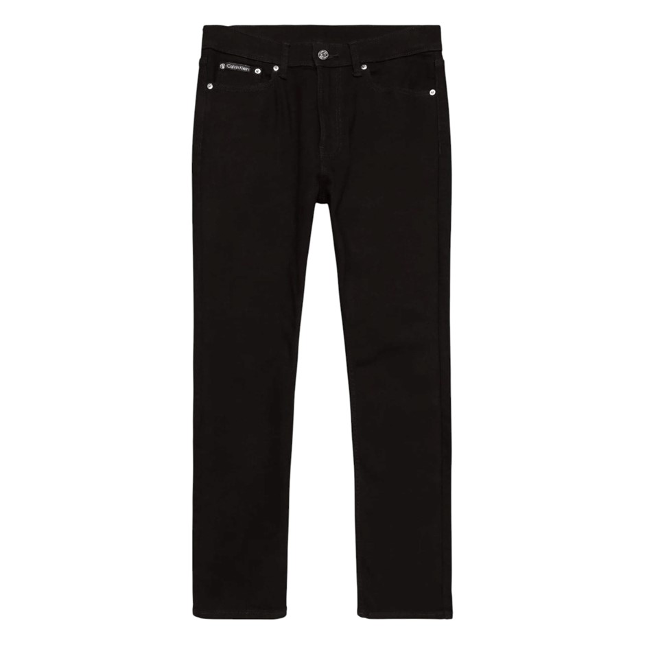 CALVIN KLEIN Men's Slim Straight Jean, Size 32x32, 70% Cotton, Black, 40KC7