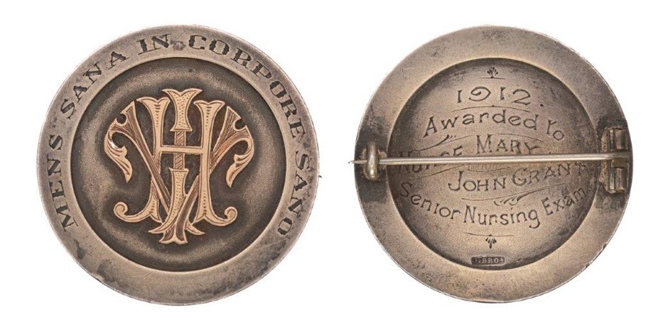 1912 Institute of Victorian Hospitals Silver Pinbacked Badge