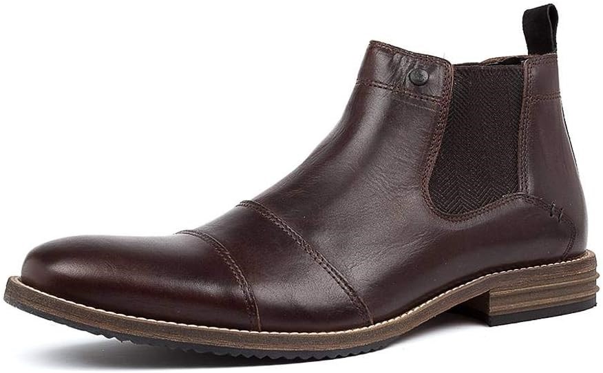 WILD RHINO Men's Jonah Chelsea Boots, Size EU44, Dark Brown. NB: some creas