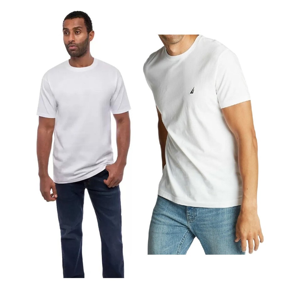 5 x Men's Tees, Size L, Incl: SIGNATURE & NAUTICA, White.