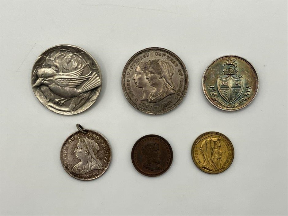 6 x AU Historical Medals, Queen Victoria 60th Year of Reign & others