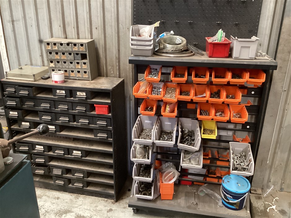 <p>Shelving With Compartments And Contents, Qty x 3</p>