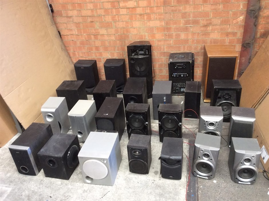 Mixed Brand Home Audio Speaker And Subwoofer Lot
