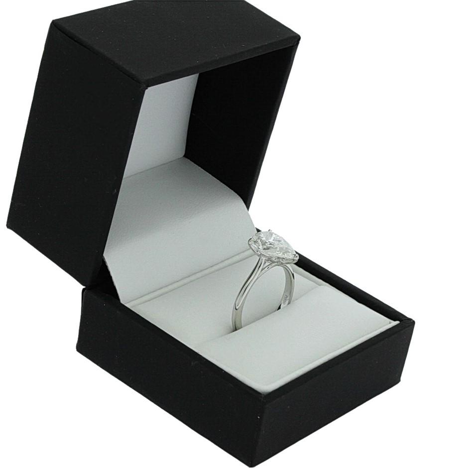 3.71 Carats Pear Platinum Diamond Solitaire ring IGI certified