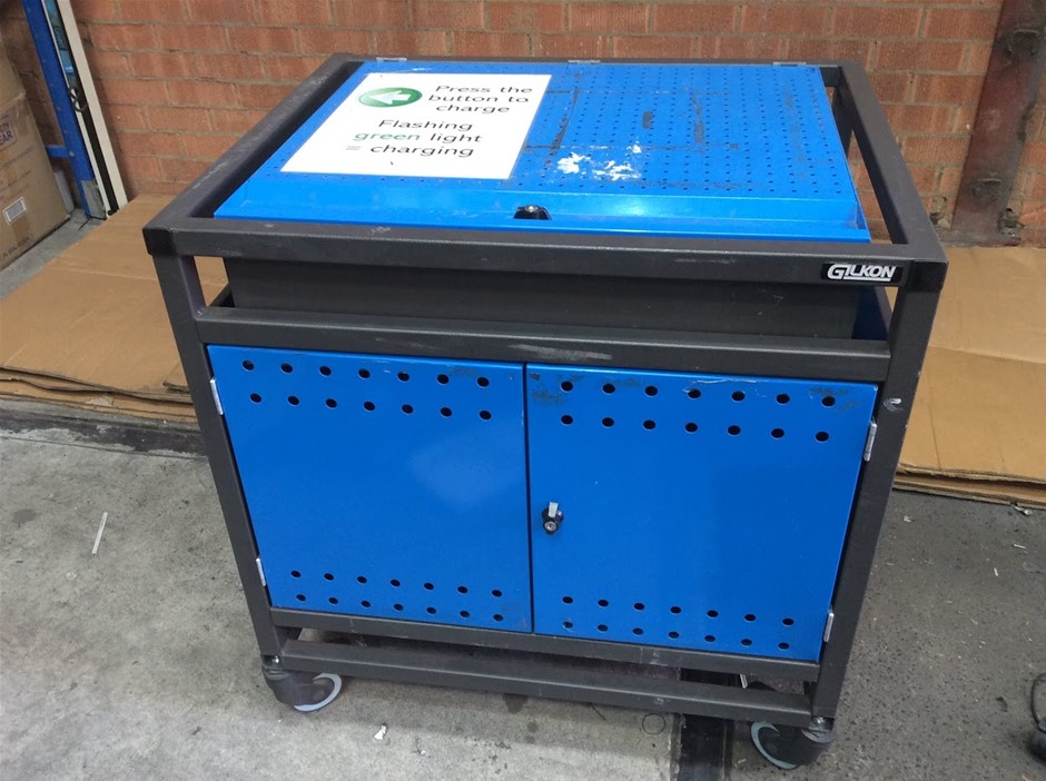 Gilkon Blue Laptop Charging Trolley