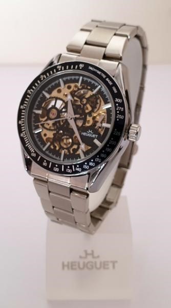 HEUGUET 'Mark 1' Men's Automatic Openworked Watch