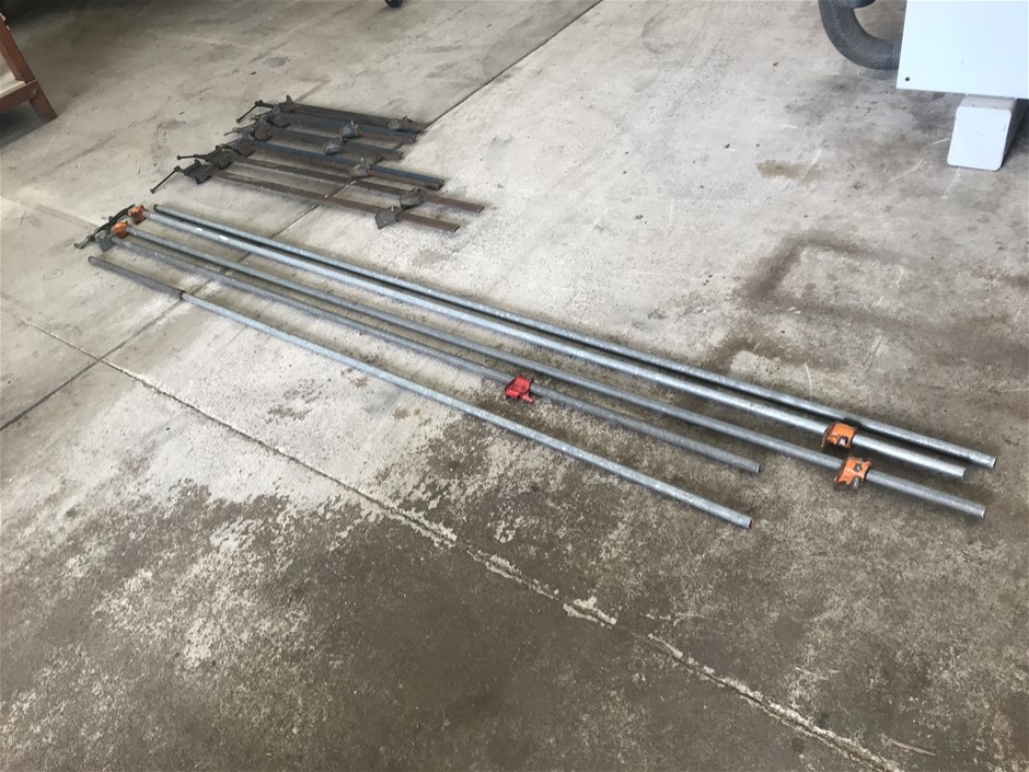 Assorted Steel Sash Clamps x 9