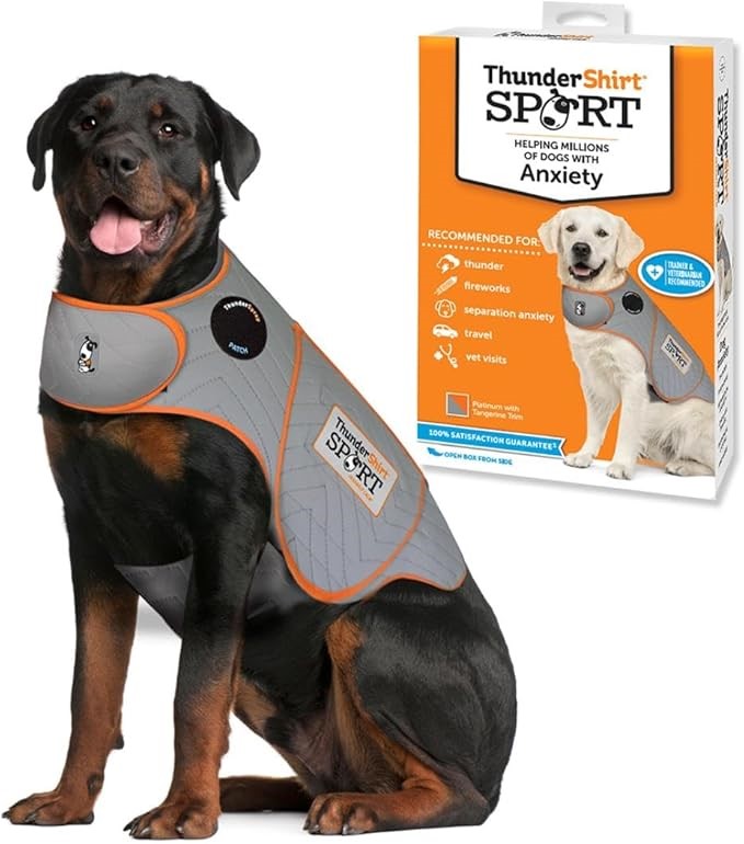 ThunderShirt for Dogs, XX Large, Platinum Sport - Dog Anxiety Relief Calmin