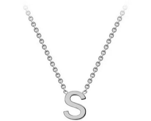 #1 9K WHITE GOLD INITIAL 'S' NECKLACE 38+5cm
