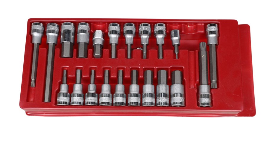 21 x Assorted SIDCHROME In-Hex and Spline Sockets.