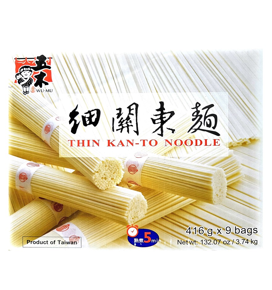 WU-MU Thin Kan-to Noodles (416g x 9 Packs), 3.74kg. NB: Best before 12/05/2