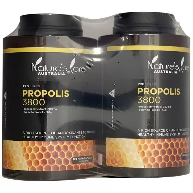 2 x NATURE'S CARE Pro Series Propolis 3800mg, 180pc Hard Capsules