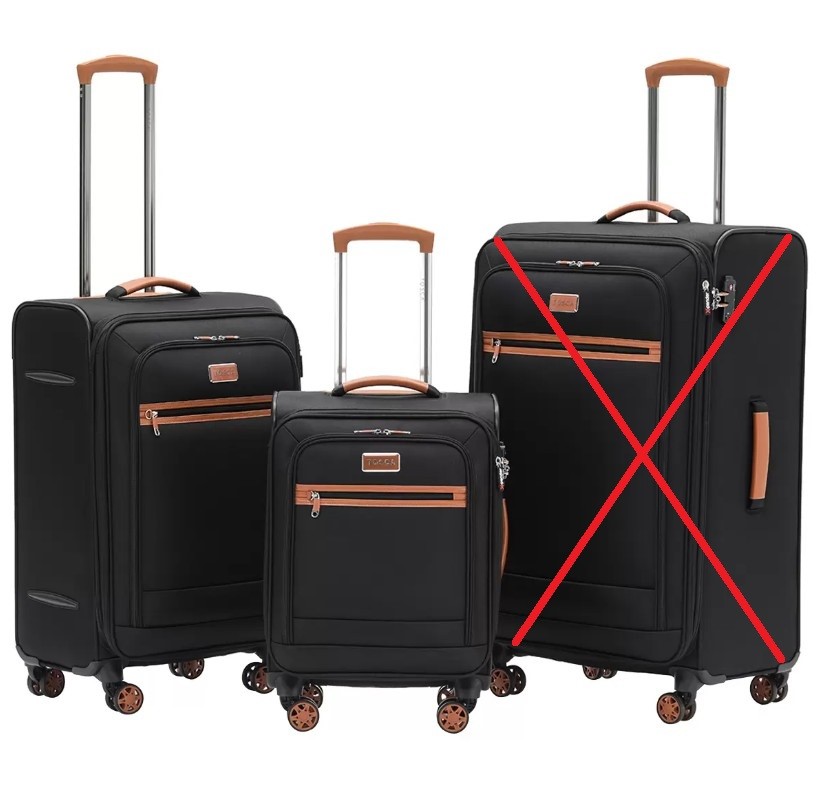 TOSCA Park Avenue 2 Piece Luggage Set, Small 53cm, Medium 67 cm, Black Tan.