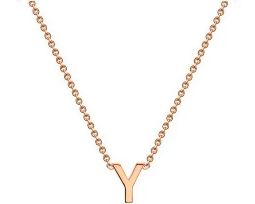 #1A 9K ROSE GOLD INITIAL 'Y' NECKLACE 38+5cm