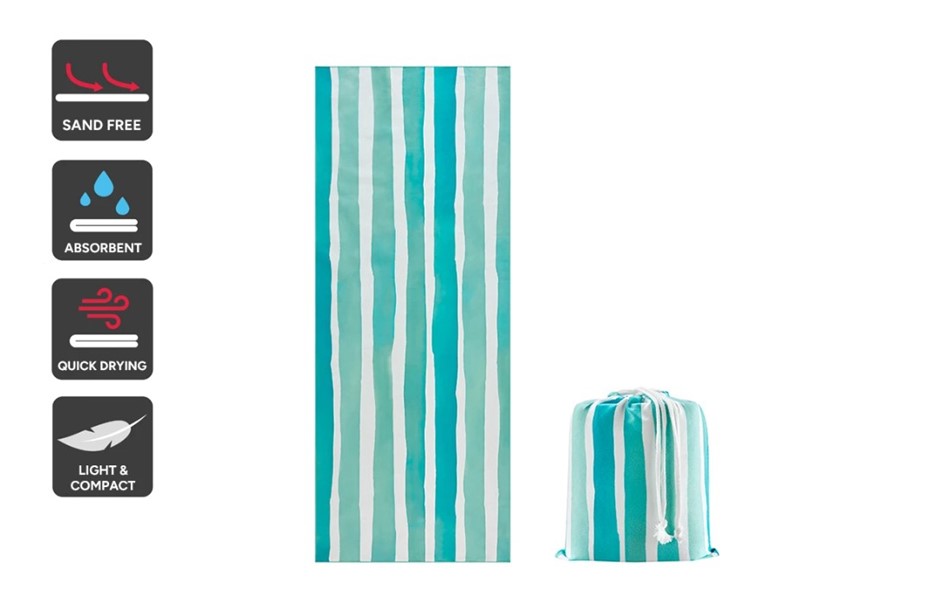 2 x OVELA Sand Free Beach Towel, 80 x 200cm, Mint.