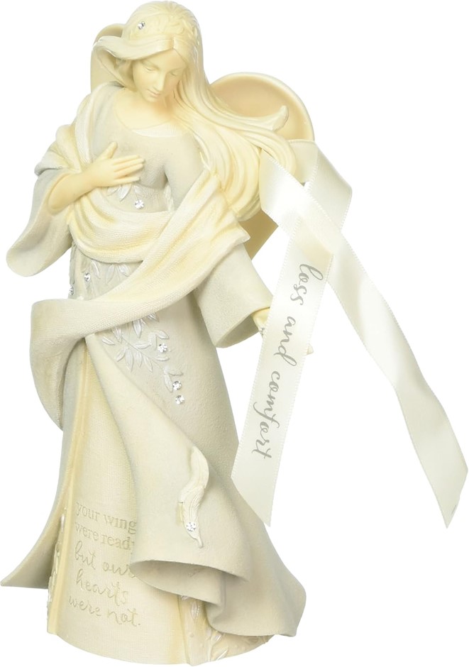 ENESCO Foundations Loss & Comfort Angel Stone Resin Figurine, 9.25”. NB: Sl