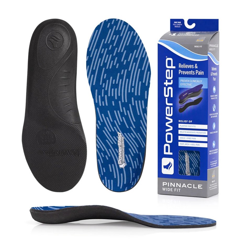 POWERSTEP Wide Insoles | Wide Feet Arch Support Orthotic, Wide Size M 4-4.5