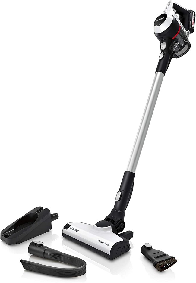 BOSCH Unlimited Series 6 Rechargeable Cordless Vacuum, 18 Volts, White, BCS